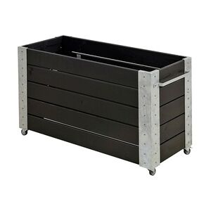 Plus Blumenkasten Cubic mit Räder Druckimprägniert RAL 9005 Schwarz