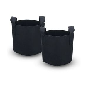 Intirilife 2x Vlies Pflanzsack in 75 Liter - 20 Gallon - 55 x 30 cm - Pflanzen Blumen Übertopf aus Vliesstoff mit Tragegriffen für Garten