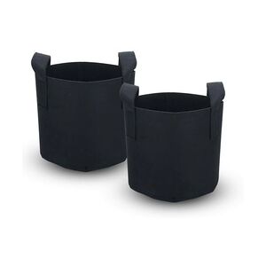 Intirilife 2x Vlies Pflanzsack in 75 Liter - 20 Gallon - 55 x 30 cm - Pflanzen Blumen Übertopf aus Vliesstoff mit Tragegriffen für Garten