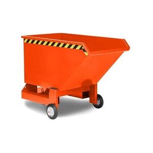 Kippwagen aus Stahl, 400 Liter Volumen, orange