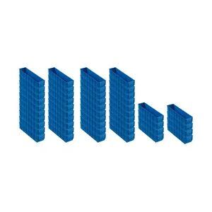 PROREGAL 48x Blaue Industriebox 400 S   HxBxT 8,1x9,1x40cm   2,2 Liter   Sichtlagerkasten, Sortimentskasten, Sortimentsbox, Kleinteilebox