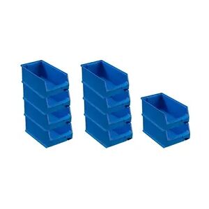 PROREGAL 10x Blaue Sichtlagerbox 4.0   HxBxT 15x20x35cm   7,2 Liter   Sichtlagerbehälter, Sichtlagerkasten, Sichtlagerkastensortiment