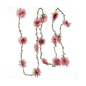 LED Lichterkette Dahlien Blüten Blumengirlande Timer L: 2,9m rosa