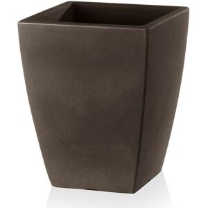 TERAPLAST Vase ''Quadro Veneto Essential'' aus Kunststoff für Blumen und Pflanzen für draußen und Garten. -60 cm / Bronze