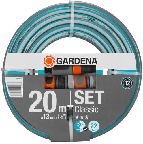 Gardena gartenschlauch Set 20 Meter PVC grau / blau