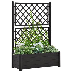 vidaXL plantekasse med espalier 100x43x142 cm PP antracitgrå