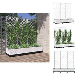 Plantekrukker - Living plantekasse med espalier 120x40x121,5 cm PP hvid