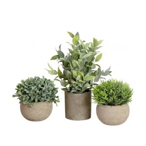Europalms Table plants in pots, artificial plant, Set of 3 TILBUD NU
