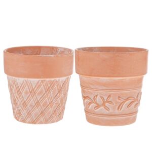 2 stk udendørs plantekrukker Terracotta urtepotte Skrivebordspynt til hjemmekontorRød10,5x11x11cm Red 10.5x11x11cm