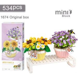 Toyz Land Mini Bygge Klodse Blomster Gør det selv Plante Buketter Potte Planter Modeller Samlet Legetøj