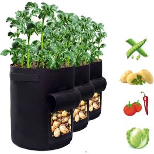 FEIFAN 3 Stk Grow Bag, 7 Gallon Tykke Plantepose, Kartoffel Grøntsag