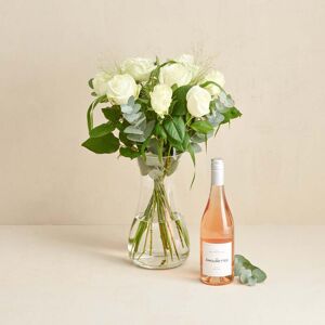 Interflora De hvide roser med Les Amourettes, Rosé Pays d`Oc