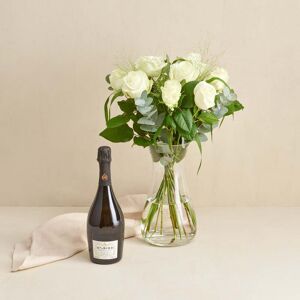 Interflora De hvide roser med OddBird Spumante, alkoholfri