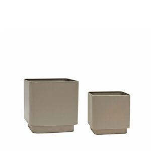 Hübsch Cube Pots Sæt af 2 stk - Brown