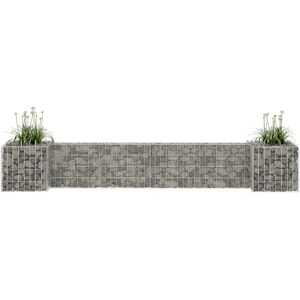 vidaXL H-formet gabion-plantekasse 260x40x40 cm stål