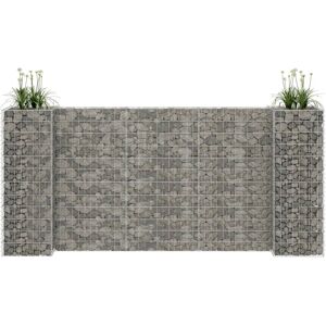 vidaXL H-formet gabion-plantekasse 260x40x120 cm stål