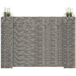 vidaXL H-formet gabion-plantekasse 260x40x180 cm stål