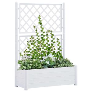 vidaXL plantekasse med espalier 100x43x142 cm PP hvid