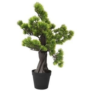 vidaXL kunstigt fyrretræs-bonsaitræ med potte 60 cm grøn
