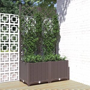 vidaXL plantekasse med espalier 80x40x136 cm PP brun