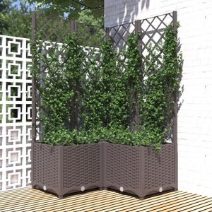 vidaXL plantekasse med espalier 80x80x136 cm PP brun