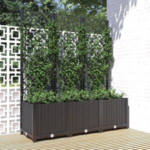 vidaXL plantekasse med espalier 120x40x136 cm PP sort