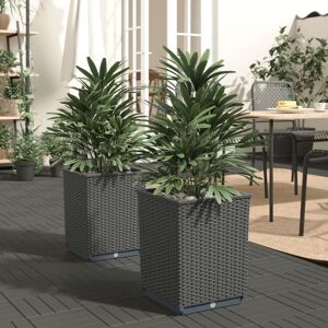 vidaXL plantekasser 2 stk. 30x30x37 cm polypropylen sort