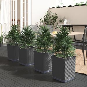 vidaXL plantekasser 4 stk. 30x30x37 cm polypropylen sort