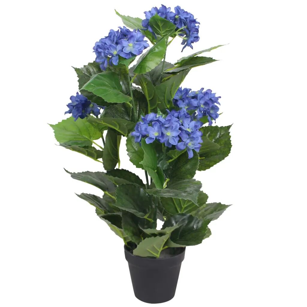 vidaXL kunstig hortensia-plante med potte 60 cm blå