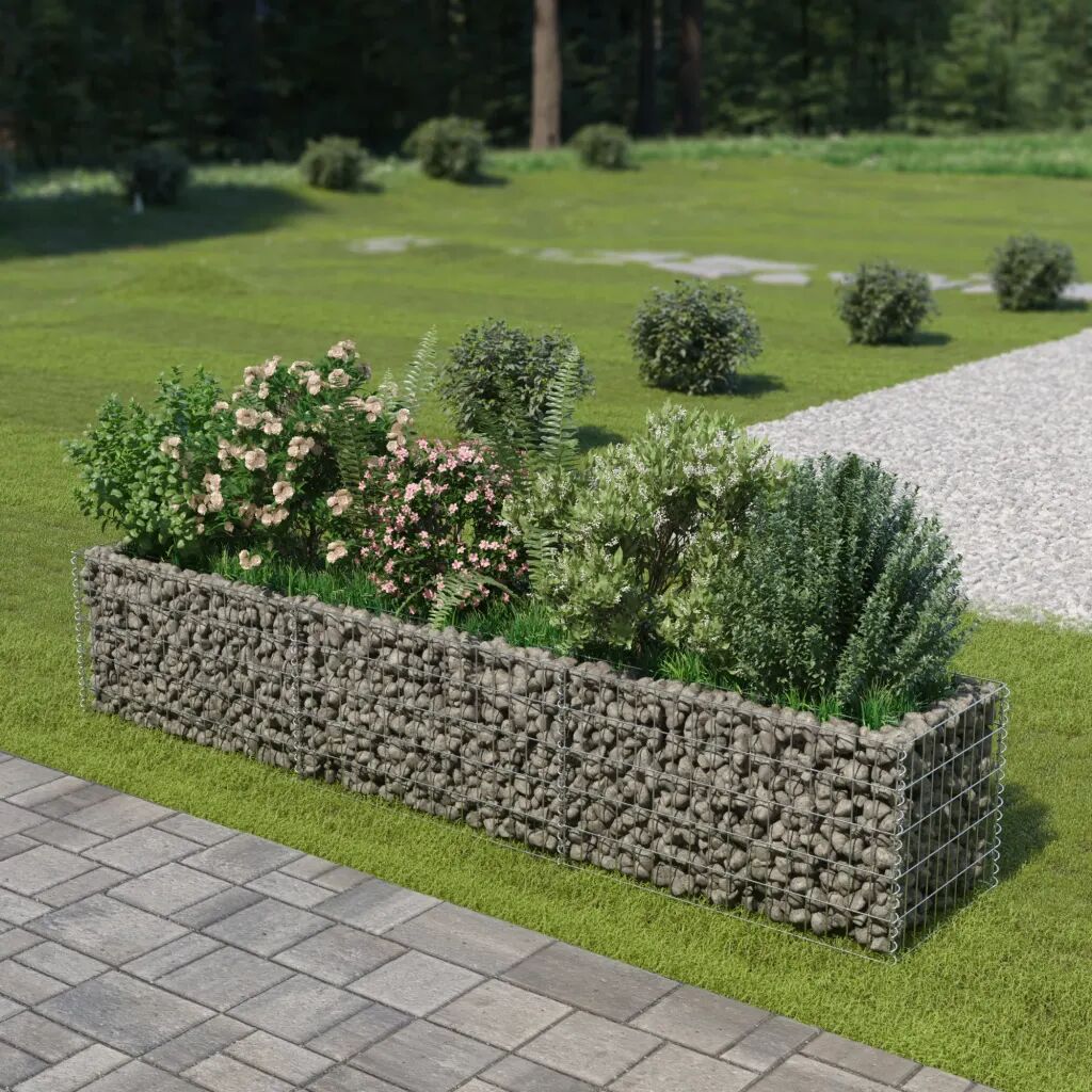 vidaXL gabion-højbed 270x50x50 cm galvaniseret stål