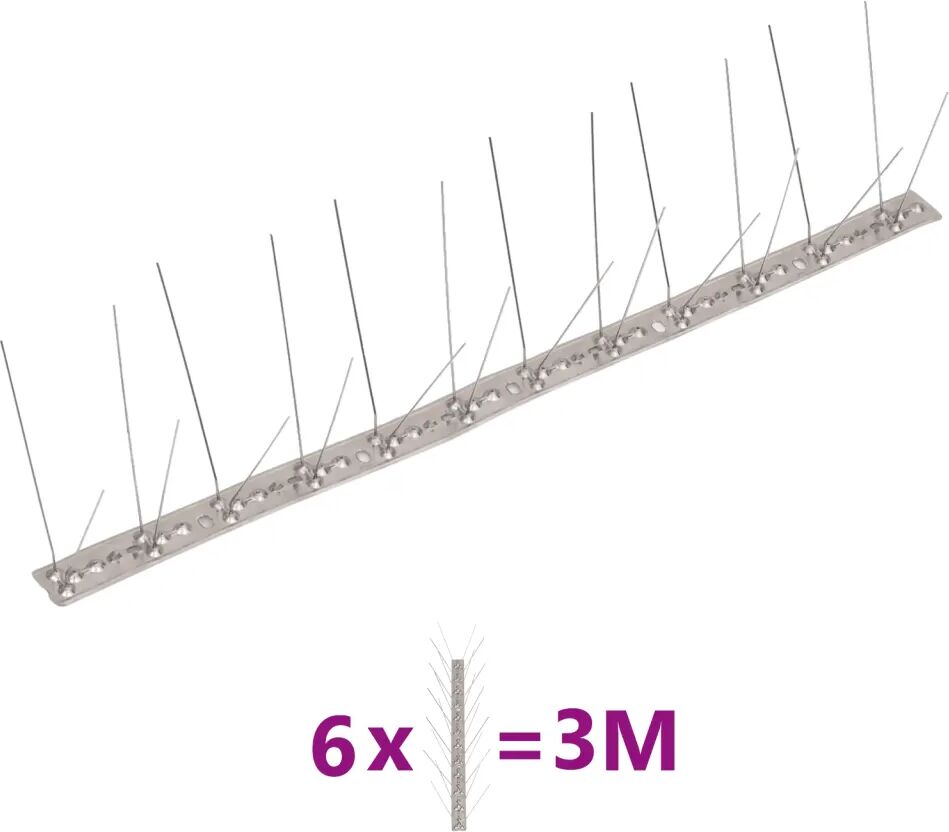 vidaXL fuglepigge 4 rækker sæt af 6 stk. 3 m