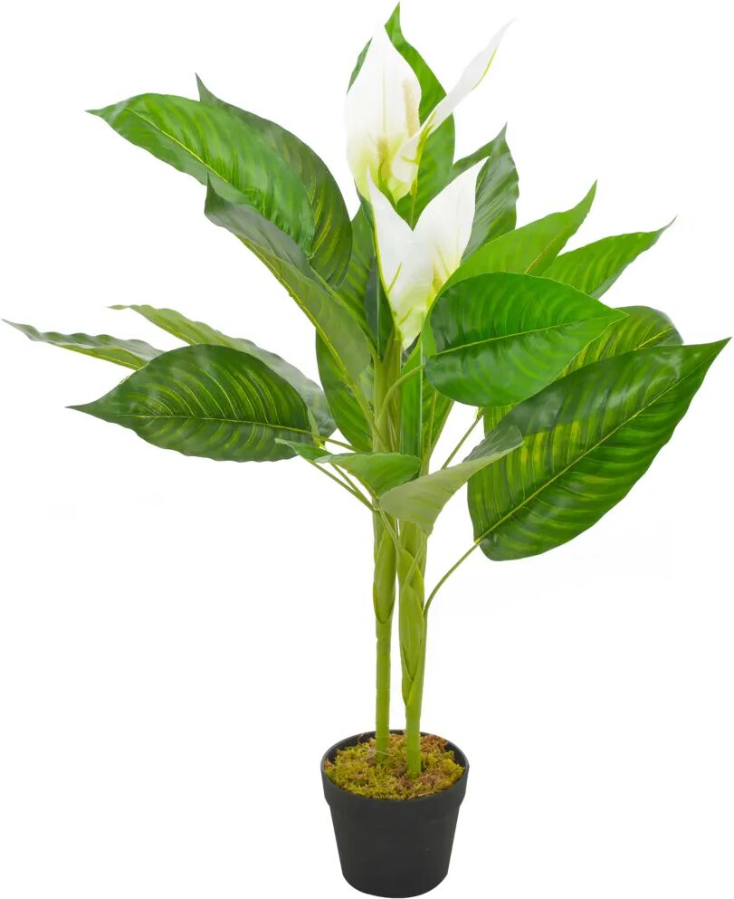 vidaXL kunstig plante anthurium med urtepotte hvid 90 cm