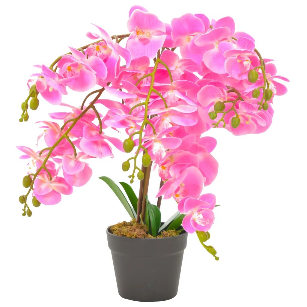 vidaXL kunstig plante orkidé med urtepotte pink 60 cm