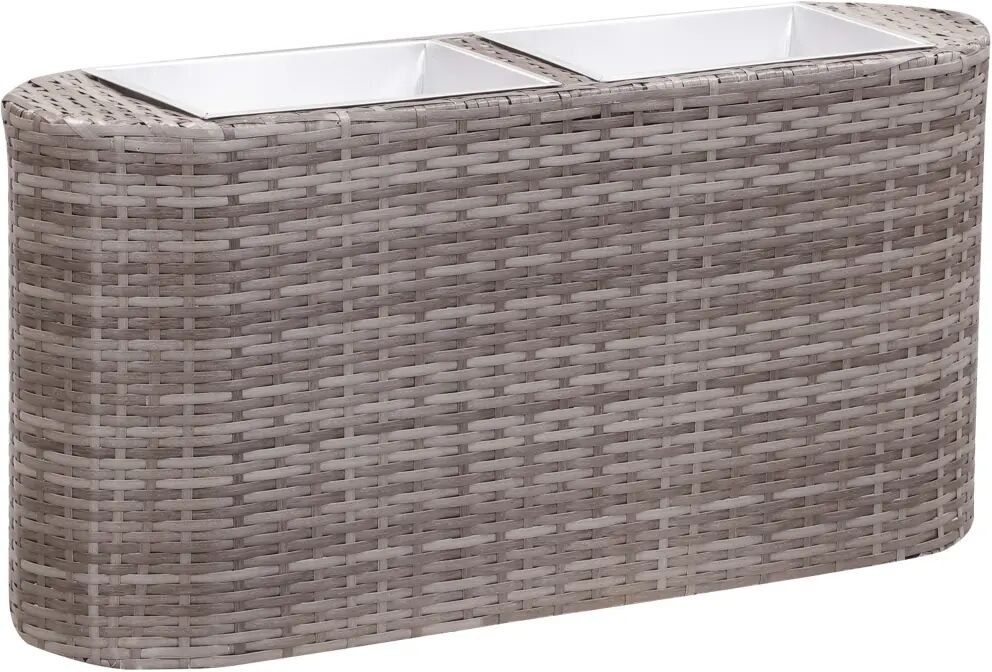 vidaXL hævet plantekasse 80x25x40 cm polyrattan grå