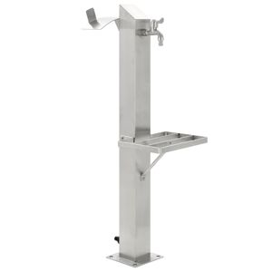 vidaXL Columna de agua de jardín acero inoxidable cuadrada 95 cm