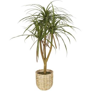 Maisons du Monde Palmera verde artificial con macetero de mimbre beige