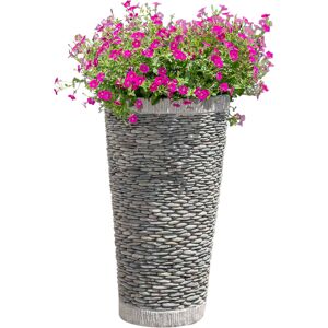 Wanda Collection Maceta tiesto jardinera cónica piedra 80 cm jardín exterior zen