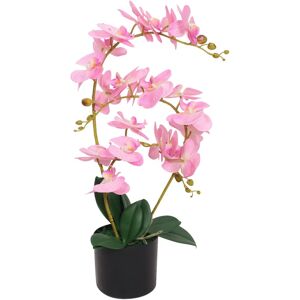 vidaXL Planta artificial orquídea con macetero 65 cm rosa