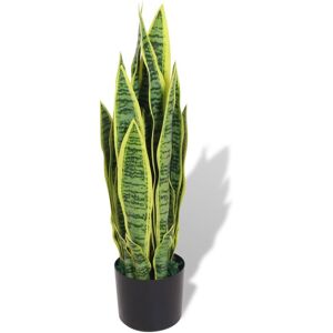 vidaXL Planta sansevieria artificial con macetero 65 cm verde