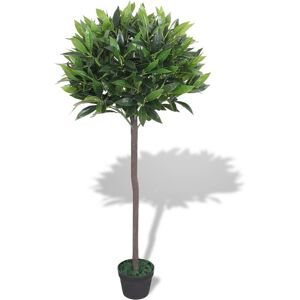 vidaXL Árbol de laurel artificial con macetero 125 cm verde