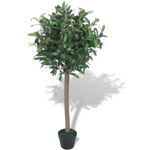 vidaXL Árbol de laurel artificial con macetero verde 120 cm