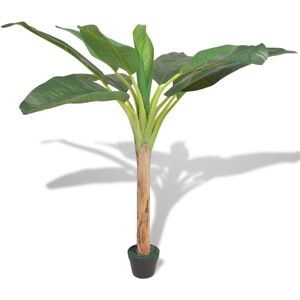 vidaXL Árbol bananero artificial con macetero 150 cm verde