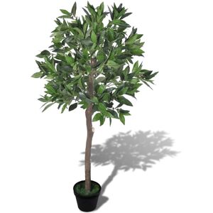 vidaXL Árbol de laurel artificial con maceta, 120 cm de alto