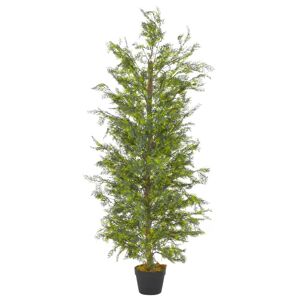 vidaXL Planta artificial árbol ciprés con macetero 150 cm verde