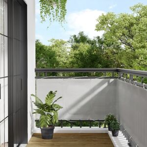 vidaXL Pantalla de balcón 100% poliéster Oxford gris claro 75x300 cm
