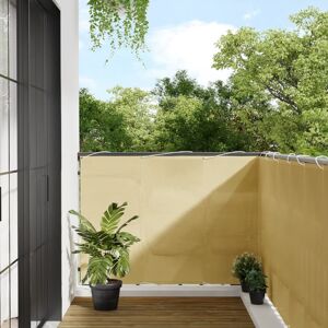 vidaXL Pantalla de balcón 100% poliéster Oxford color arena 120x600 cm