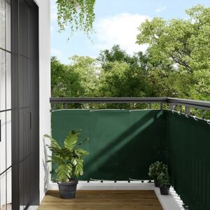 vidaXL Pantalla de balcón 100% poliéster Oxford verde oscuro 90x800 cm