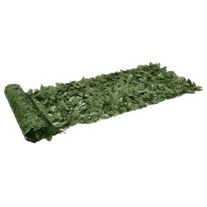 vidaXL Pantalla de balcón de hojas verde oscuro 200x75 cm