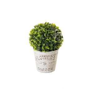 LOLAhome Planta artificial verde de plástico en maceta de cemento deØ 13x21 cm