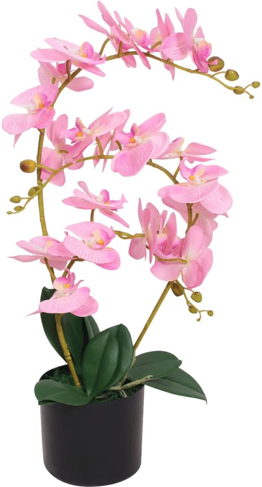 vidaXL Planta artificial orquídea con macetero 65 cm rosa